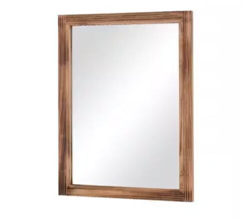 Antique Brown 30 in. W x 40 in. H Rectangle Wood Framed Mirror