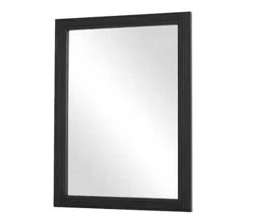 Antique Black 30 in. W x 40 in. H Rectangle Wood Framed Mirror