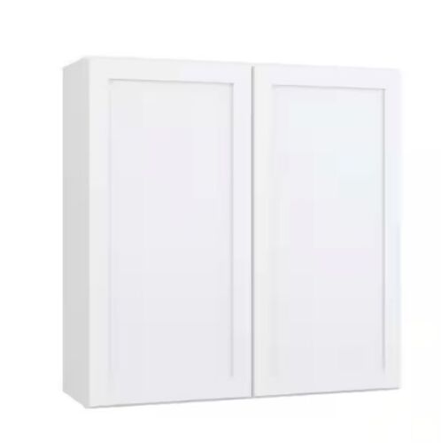 Hampton Bay Courtland 36 in. W x 12 in. D x 36 in. H Assembled Shaker Wall Kitchen Cabinet in Polar White