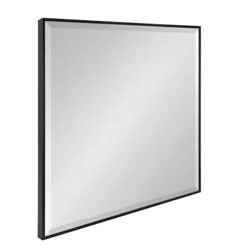 Kate and Laurel Rhodes 28 in. x 28 in. Classic Square Framed Black Wall Accent Mirror