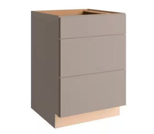 Hampton Bay Courtland 24 in. W x 24 in. D x 34.5 in. H Assembled Shaker Drawer Base Kitchen Cabinet in Sterling Gray