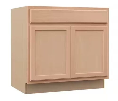 Hampton Bay Recessed Panel 36 in. W x 24 in. D x 34.5 in. H Assembled Base Kitchen Cabinet in Unfinished