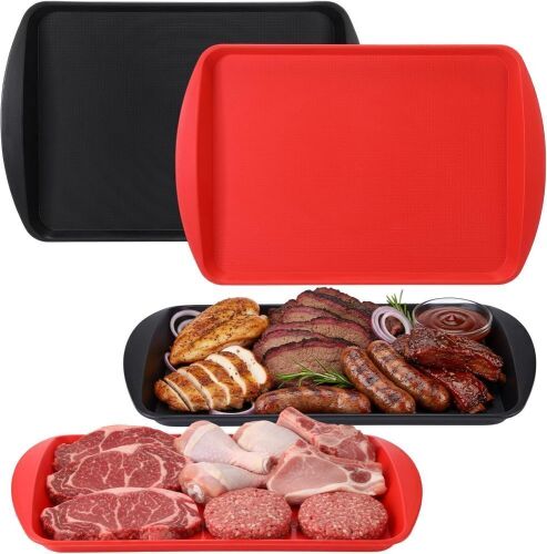 14"x10" Stackable Plastic Food Trays, 4 pc