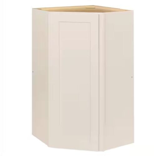 Hampton Bay Avondale 24 in. W x 24 in. D x 42 in H Ready to Assemble Plywood Shaker Diagonal Corner Kitchen Cabinet in Antique White
