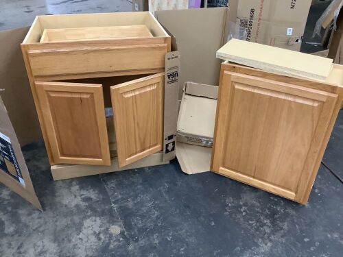 Lot of (2) Cabinets - Both Have Light Damage