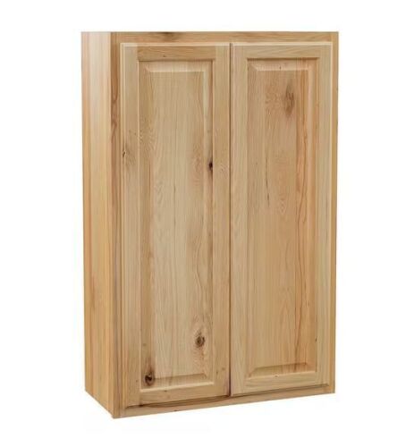 Hampton Bay Hampton 27 in. W x 12 in. D x 42 in. H Assembled Wall Kitchen Cabinet in Natural Hickory
