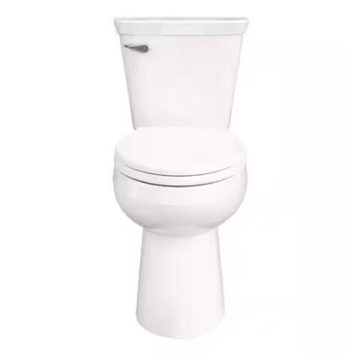 Gerber Viper Select 12 in.Rough-in 2-Piece 0.8 GPF Single Flush Elongated Chair Height Toilet in White Soft Close Seat Included