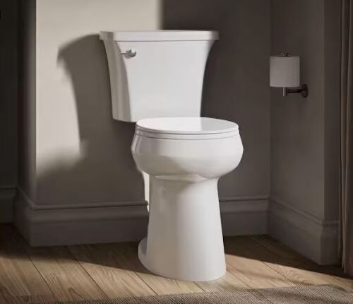 KOHLER Highline Arc Extra Tall 12 in. Rough In 2-Piece 1.28 GPF Single Flush Round Toilet in White with Soft Close Seat