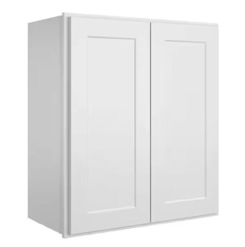 HOMEIBRO 24 in. W x 12 in. D x 30 in. H in Shaker White Plywood Ready to Assemble Wall Cabinet