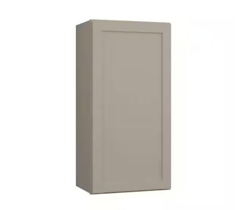 Hampton Bay Courtland 18 in. W x 12 in. D x 36 in. H Assembled Shaker Wall Kitchen Cabinet in Sterling Gray