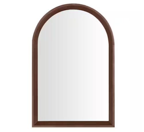 StyleWell Medium Modern Arched Walnut Framed Mirror (20 in. W x 30 in H)