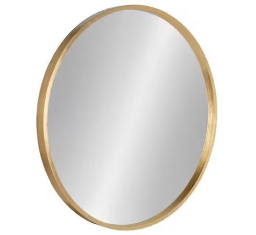 Kate and Laurel Medium Round Gold Contemporary Mirror (25.6 in. H x 25.6 in. W)