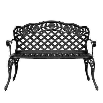 VINGLI 43-in W Metal Patio Garden Bench