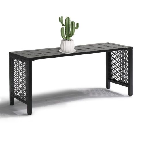39.3in Weatherproof Outdoor Metal Backless Bench