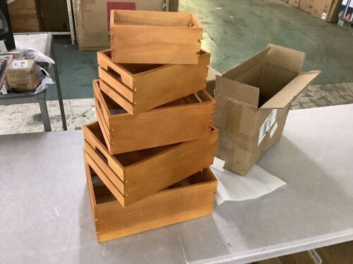 Decorative Wood Crates, 5 Pack