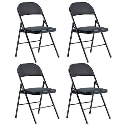 VINGLI 4-Pack Folding Chairs with PVC Leather