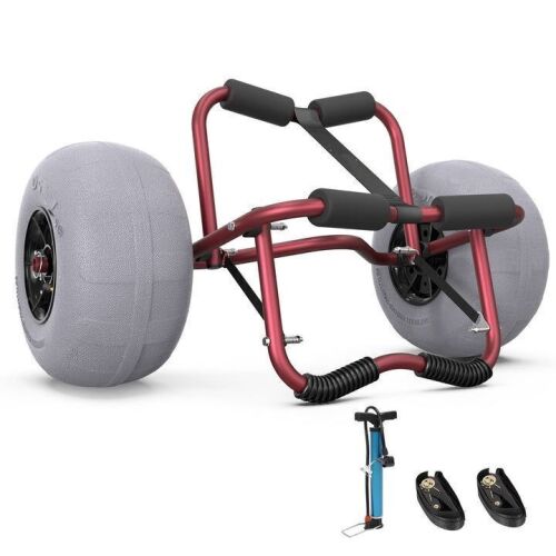 Foldable Kayak Cart Dolly with 12" Beach Wheels