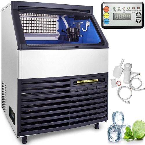 VEVOR Stainless Steel Commercial 440lbs 24hrs Ice Maker Machine Air Cooled Cube - Lot 22