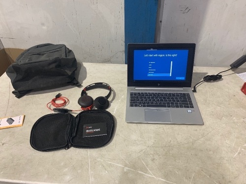 HP EliteBook 840 G5 14" Touchscreen i5-7300U 16GB Ram 256Gb SSD Win 10 Pro. Like New Condition. Comes with Plantronics Poly Blackwire 5200 Headset, and a Backpack - Lot 40