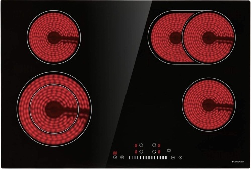 ECOTOUCH Radiant 4 Burner Smoothtop Electric Cooktop 30" 240V CRAH774B  - Lot 45