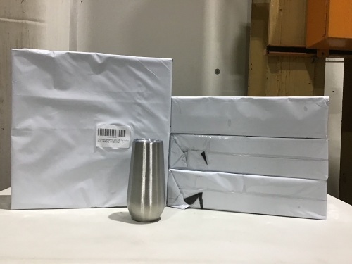 Lot of (4) Stemless Stainless Steel Wine Tumblers with Lids, 8 Pack  - Lot 173