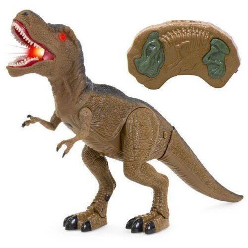 Lot of (5) 19" Walking Remote Control T-Rex Dinosaur Toy w/ Light-Up Eyes, Realistic Sounds - Lot 224