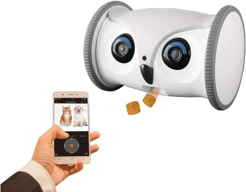 SKYMEE Owl Robot Mobile Full HD Pet Camera with Treat Dispenser - Lot 327