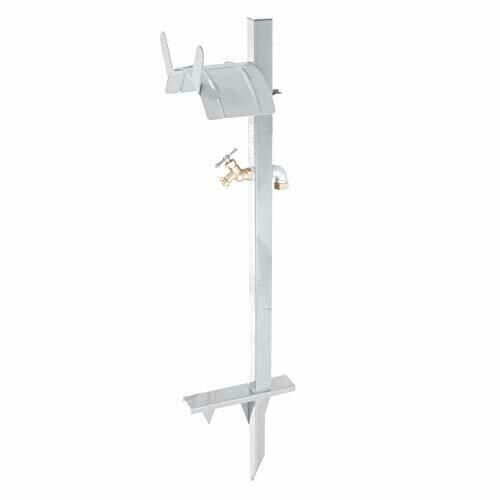 Aqua Joe Free Standing Garden Hose Holder with Solid Brass Faucet, Quick Install Anchor Base - Lot 390