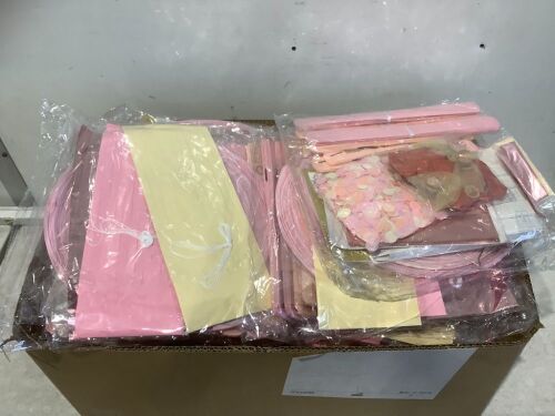 Lot of (21) Pink Party Balloon and Decoration Sets  - Lot 593