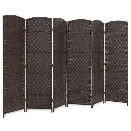 6ft Tall Room Divider, 6-Panel Diamond Weave Folding Privacy Screen - Lot 596