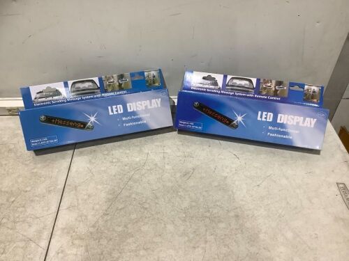 Lot of (2) Car LED Scrolling Message Sign with Remote Control  - Lot 605