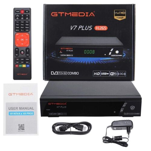 GTMEDIA V7 Plus DVB-S2 Satellite DVB-T2 Terrestrial TV Combo Receiver Support H.265  - Lot 617
