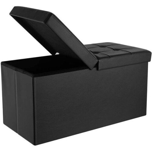 Homfa Folding Ottoman Bench with Storage, 30" x 15"  - Lot 759