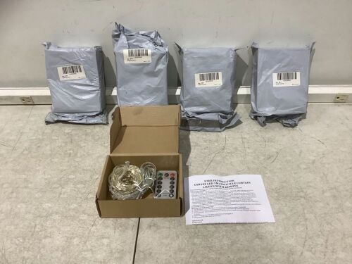 Lot of (5) USB LED Icicle Curtain Lights with Remote  - Lot 767