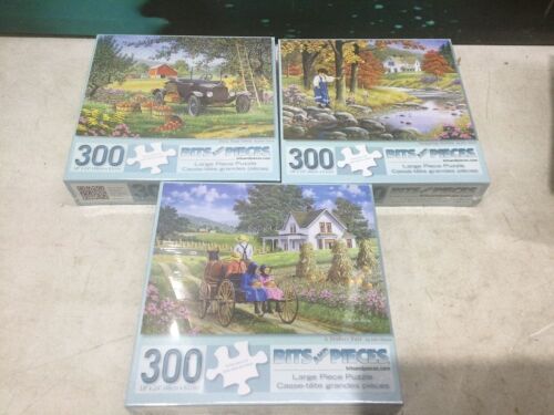 Bits & Pieces-Set of Three 300 Large Piece Jigsaw Puzzles by Artist John Sloan - Lot 772