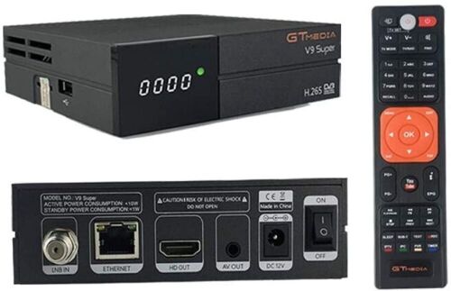 GTMEDIA V9 Super Satellite Receiver DVB-S2 Full HD 1080P Support H.265 PowerVu DRE & Biss Key Built-in WiFi - Lot 790