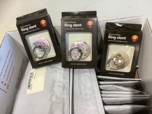 Lot of (26) Mobile Phone Ring Stents, 3 Designs  - Lot 841