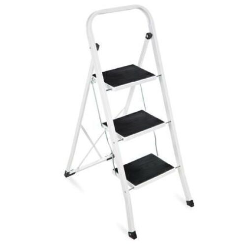3-Step Portable Folding Step Ladder w/ Non-Slip Feet, 330lb Capacity - Lot 1186