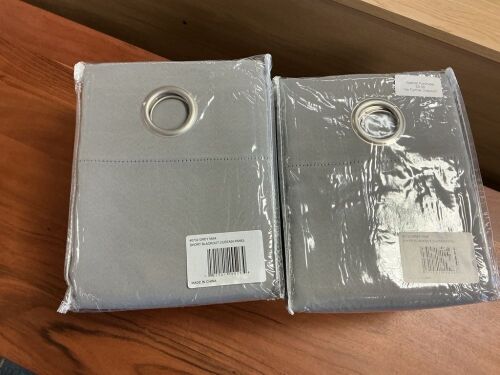 Blackout Panel Curtain, Grey, Lot Of 6