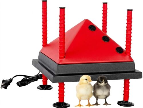 0x10” Adjustable Heating Plate with Bonus Foldable Anti-Roost Cone for up to 15 Chicks | Chick Brooder Heat Plate – Energy-Efficient 15-Watt Chick Heater - Safer Than Heat Lamps