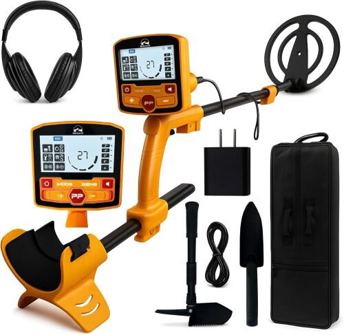 BoJa&Co Metal Detector for Adults, Professional Waterproof Gold & Silver Detector, Rechargeable Kit with 5 Detection Modes, LCD Display, Headphones, Carry Bag & 4-in-1 Digging Shovel