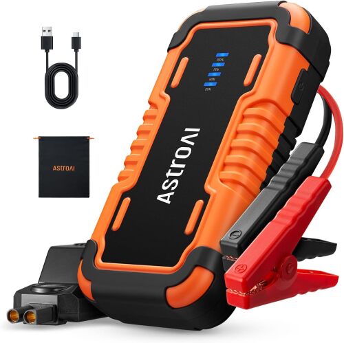 P10 Car Battery Jump Starter, 5000A Portable Jump Starter Battery Pack for Up to 10L Gas & 8L Diesel Engines, 12V Lithium Jump Box, Auto Booster Pack with 3-Mode LED Lights & Jumper Cable