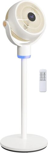 Bonnlo 3-in-1 Standing Fan for Bedroom with Adjustable Height, Oscillating Fan with 120°+ 90° Omni-Directional Airflow, Pedestal & Tabletop Fan with 3 Speeds & 12H Timer for Home/Dorm/Office