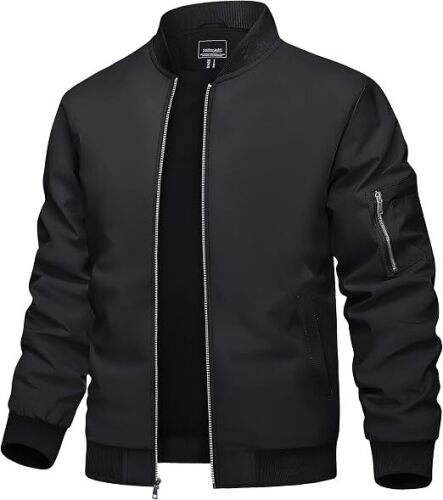 TACVASEN Men's jacket Lightweight Casual Spring Fall Zip Up Coat with Pocket