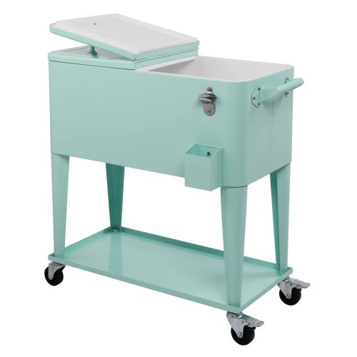 Portable Outdoor Patio Rolling Cooler Cart Green