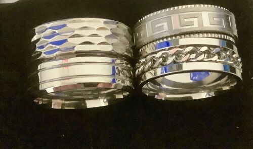 4 pcs Set of Mens Stainless Steel Rings