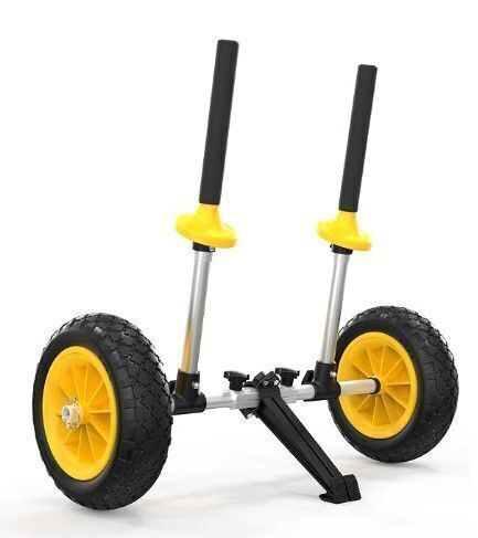 Bonnlo Kayak Cart with 10in Kayak Wheels, 7.1"-17.1" Adjustable Width, Detachable Kayak Dolly with Adjustable Angle Kickstand, Strap Free Kayak Trolley for Sit on Top Kayaks