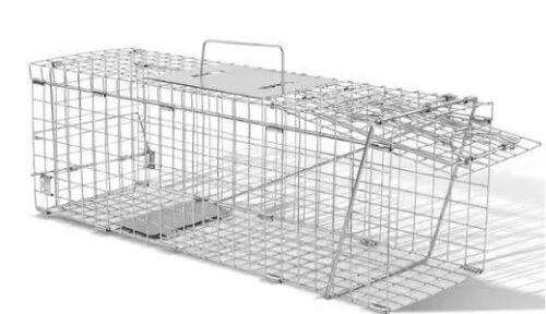 24 in. Easy-Set Outdoor Iron Small Animal Folding Cage Trap