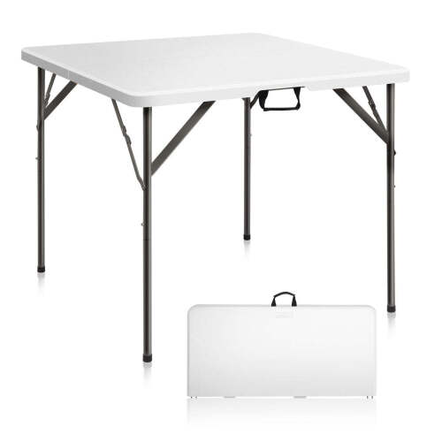 34" Square Bi-Folding Portable Plastic Dining Card Table
