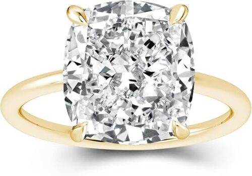 5.0ct Crushed Ice Solitaire Cushion Cut Engagement Ring,925 Sterling Silver Simulated Diamond Promise Ring for Wedding,Daily,Travel,Party
